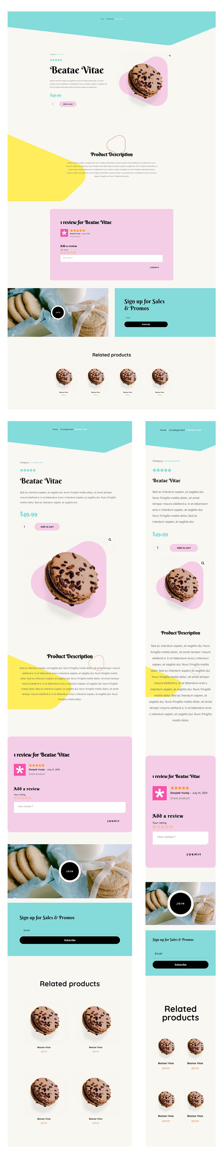 homemade cookies product page template