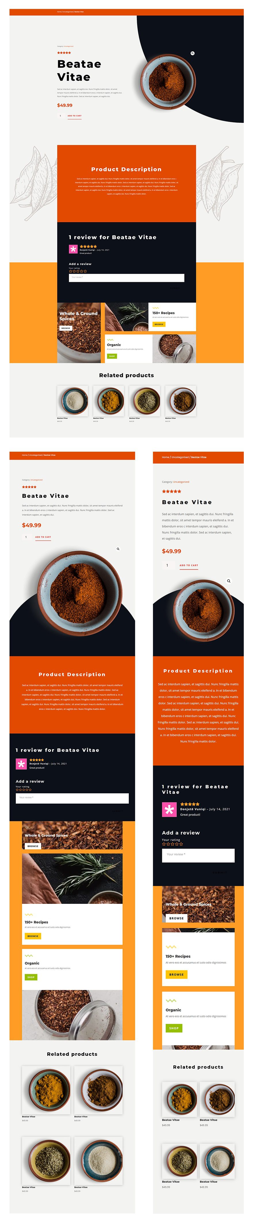 spice shop product page template