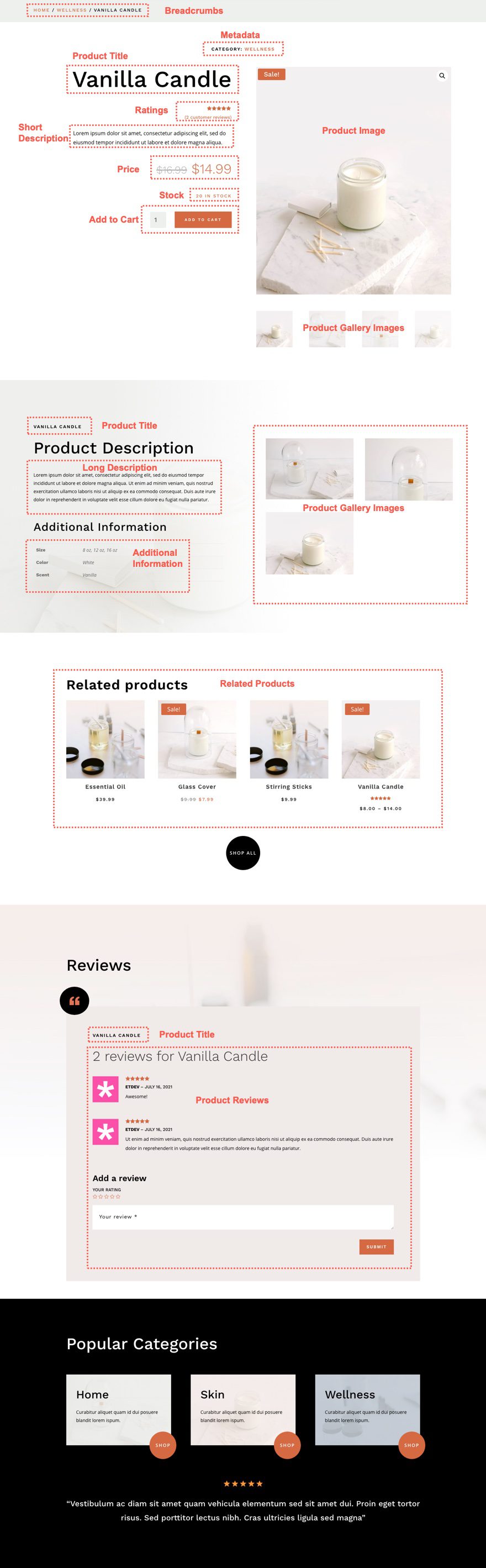 divi candle making product page template