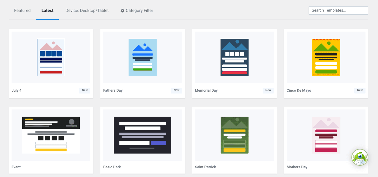 The OptinMonster template library.