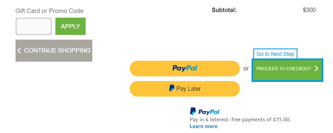 PayPal payment options