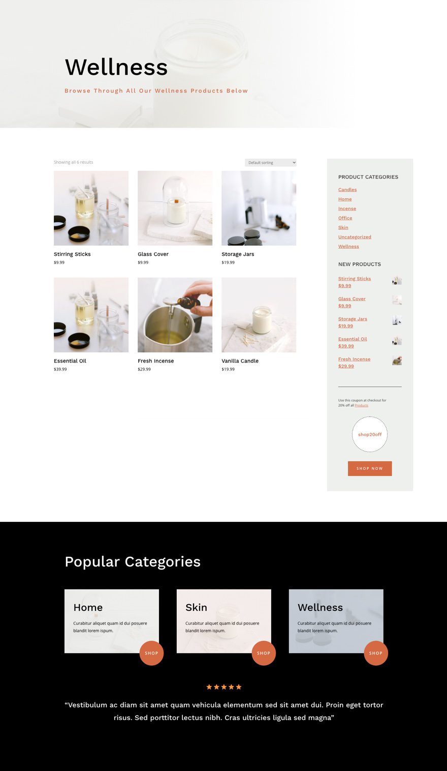 candle making product category page template