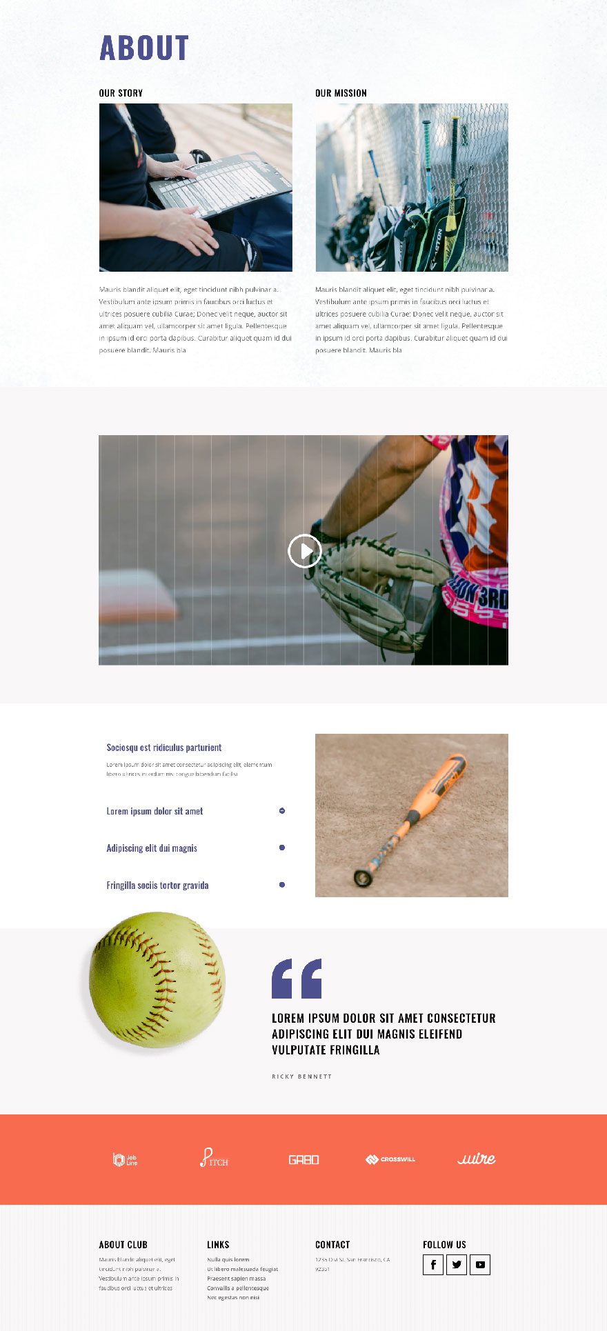 divi softball league layout pack