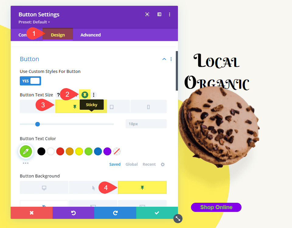 design options for sticky elements