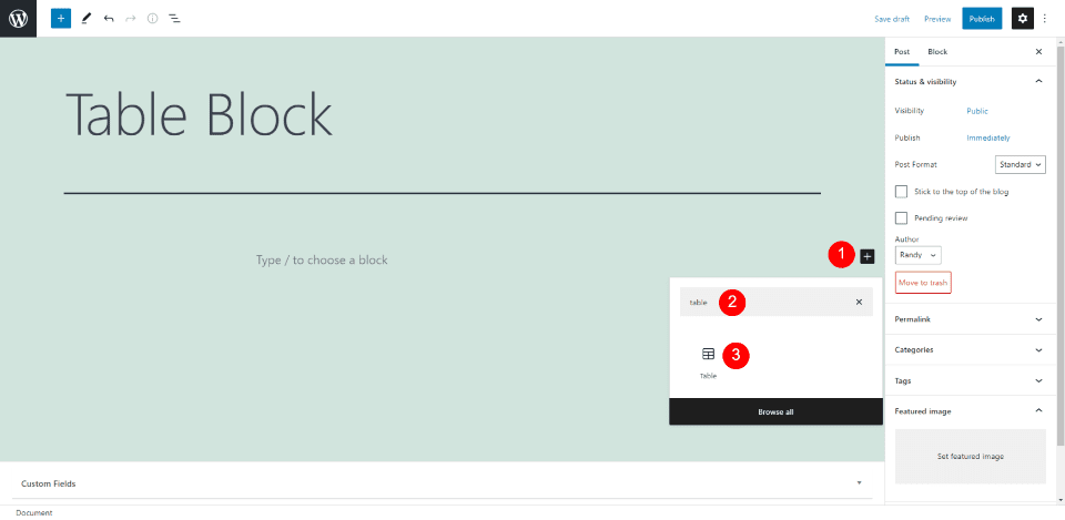 How to Add the Table Block to your Post or Page