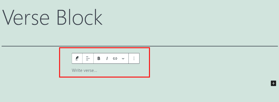 How to Add the Verse Block to your Post or Page