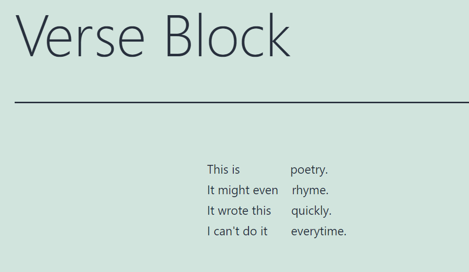 How to Add the Verse Block to your Post or Page