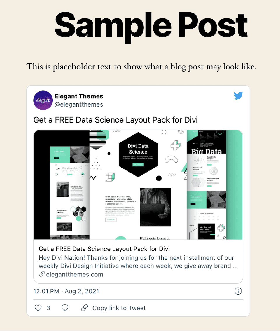How to Use the WordPress Twitter Embed Block  Elegant Themes Blog Within Blank Twitter Profile Template