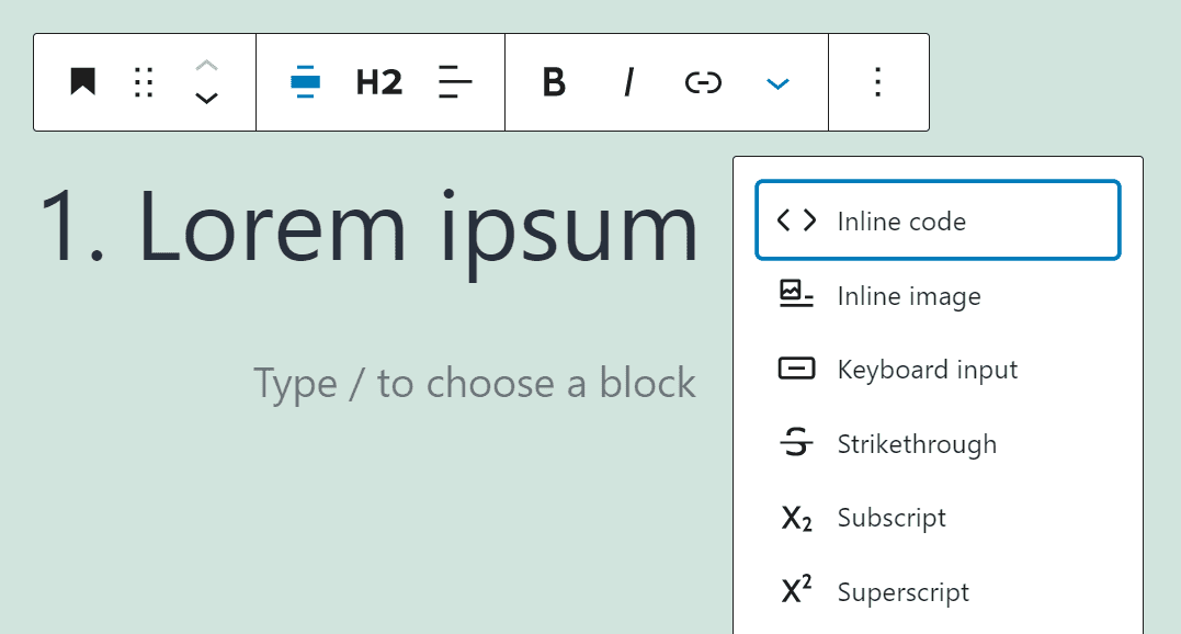 Checking out additional Header block formatting options