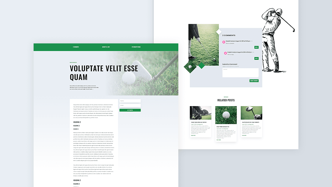 Download a FREE Blog Post Template for Divi’s Golf Lessons Layout Pack