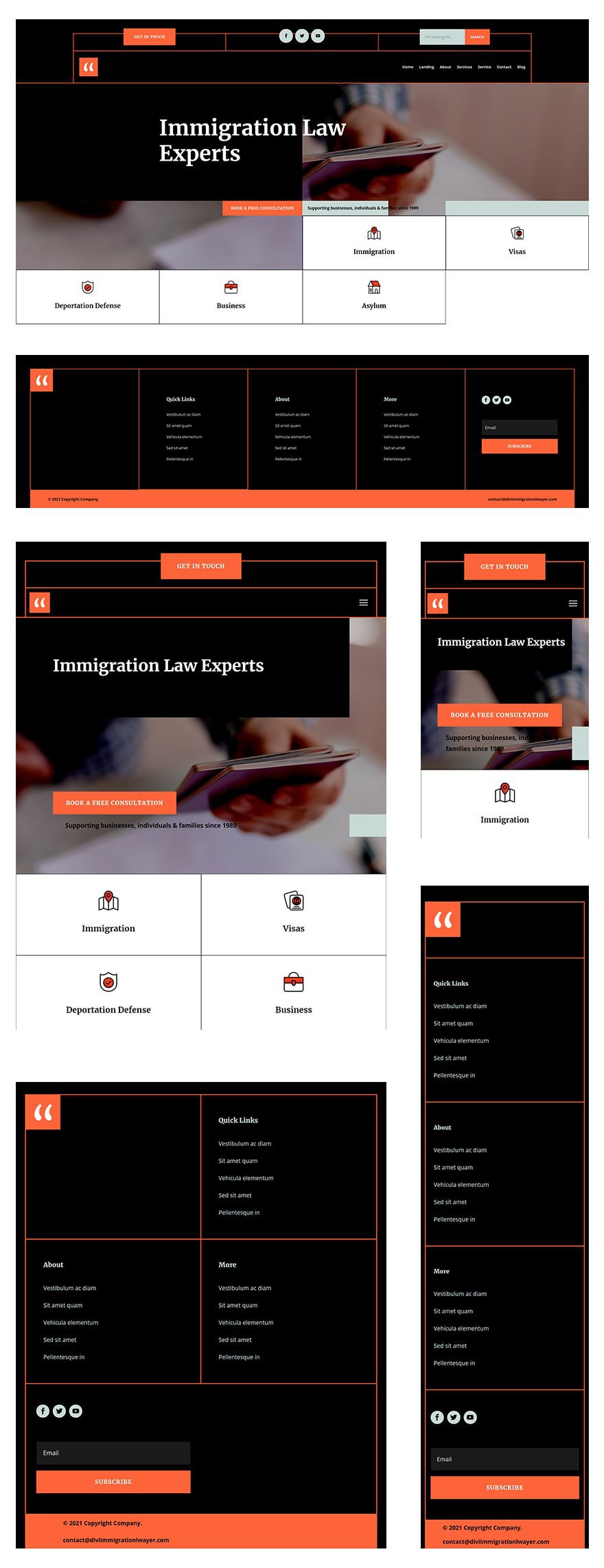 immigration lawyer header footer