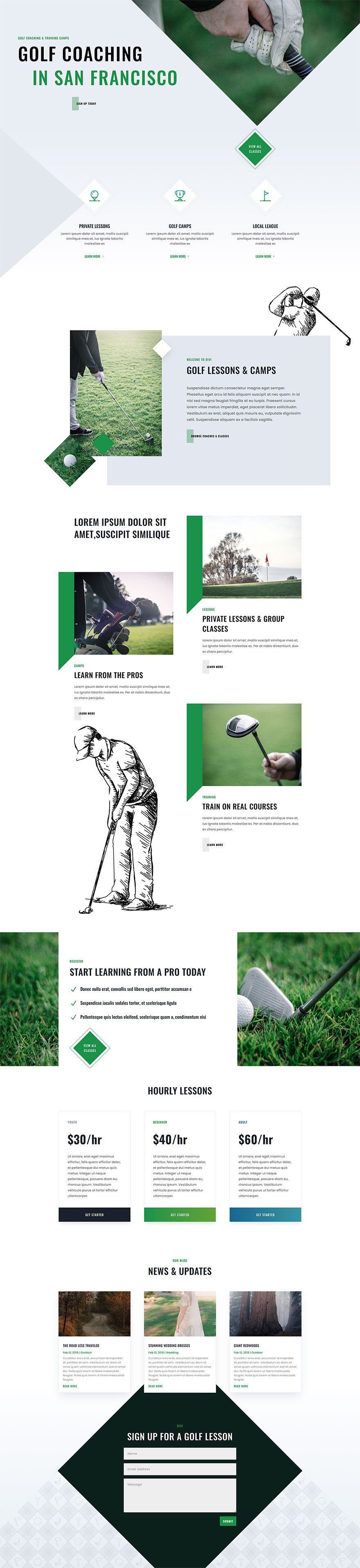 golf lessons website