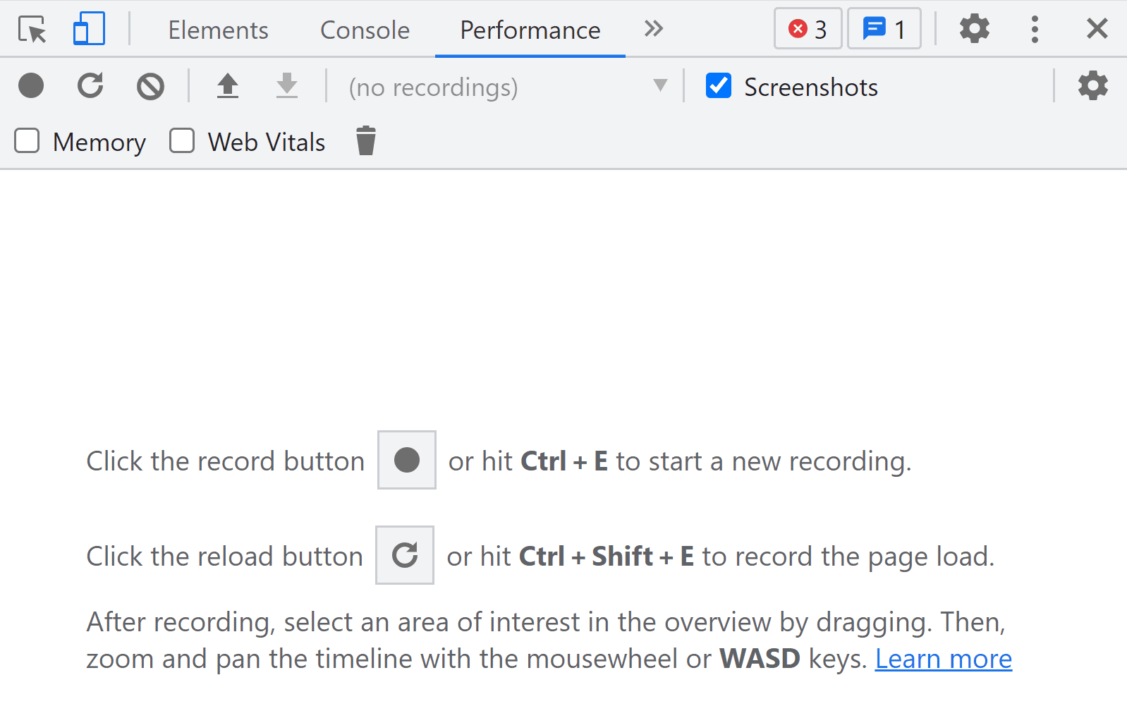 Recording performance tests using Chrome Dev Tools