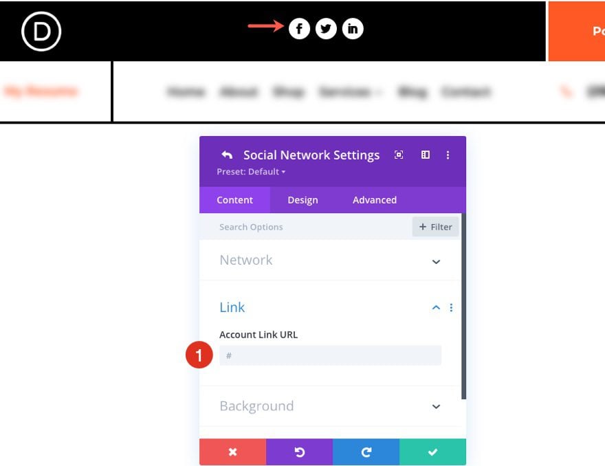 Header and Footer Template for Divi's Creative CV Layout Pack