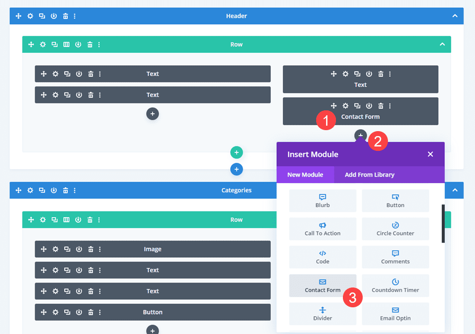 divi contact form module