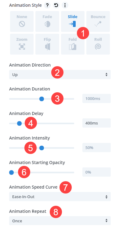 animation options