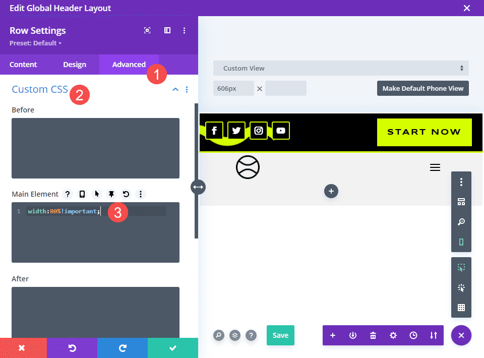 css to the column