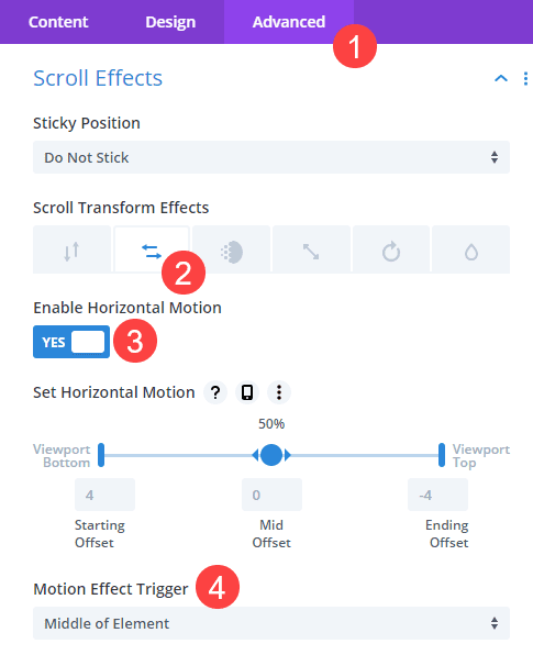 row settings