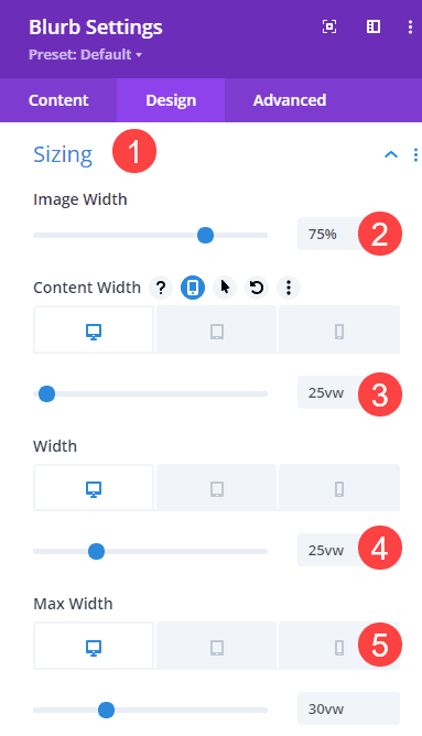 content width