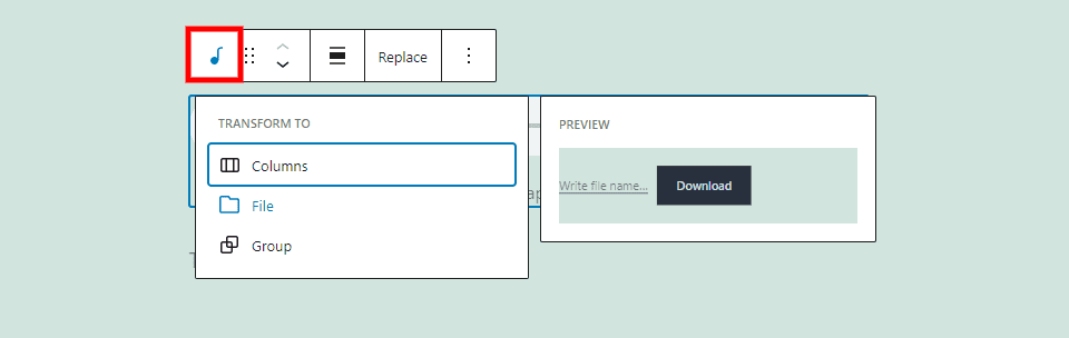 Change Block Type or Style