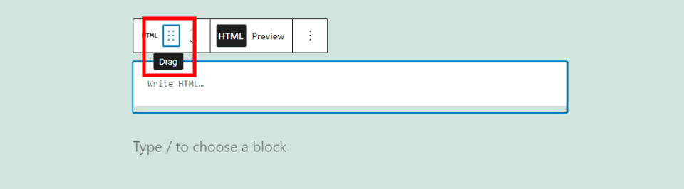 Custom HTML Block Drag Tool