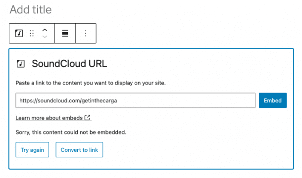 How to Use the SoundCloud Embed Block