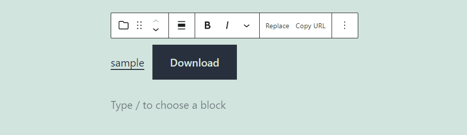 File Block Toolbar