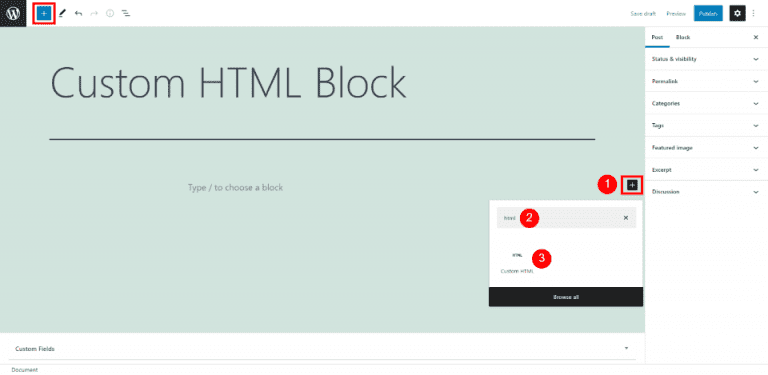How to Use the WordPress Custom HTML Block