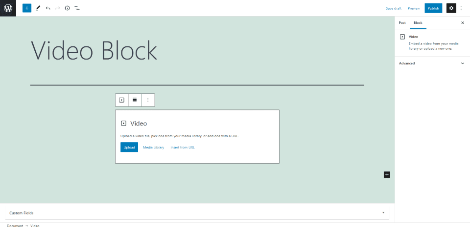 How to Add the Video Block to your Post or Page