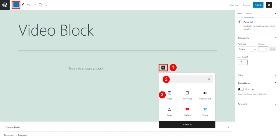 How to Add the Video Block to your Post or Page