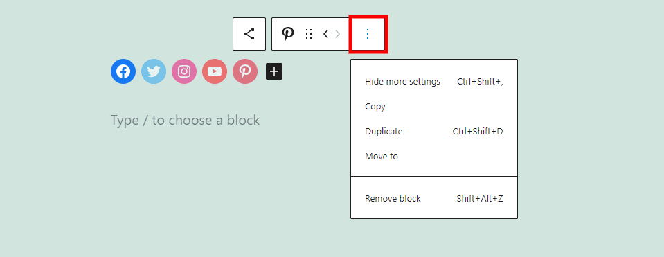 Icons Toolbar Options