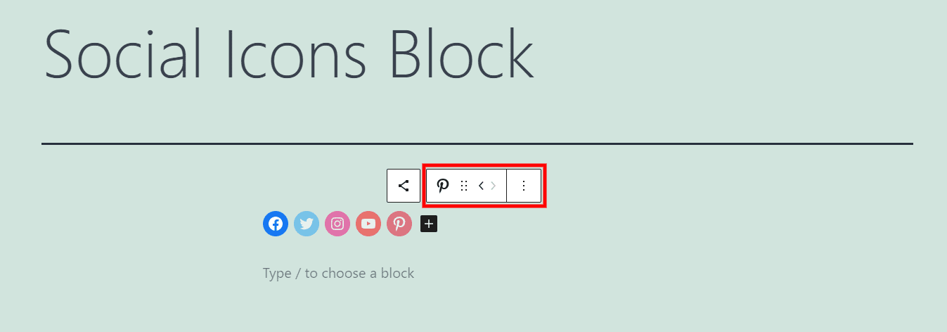 Social Icons Block Icons Toolbar