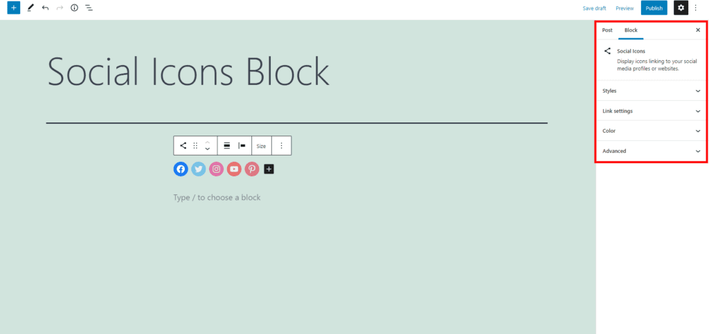 How to Use the WordPress Social Icons Block
