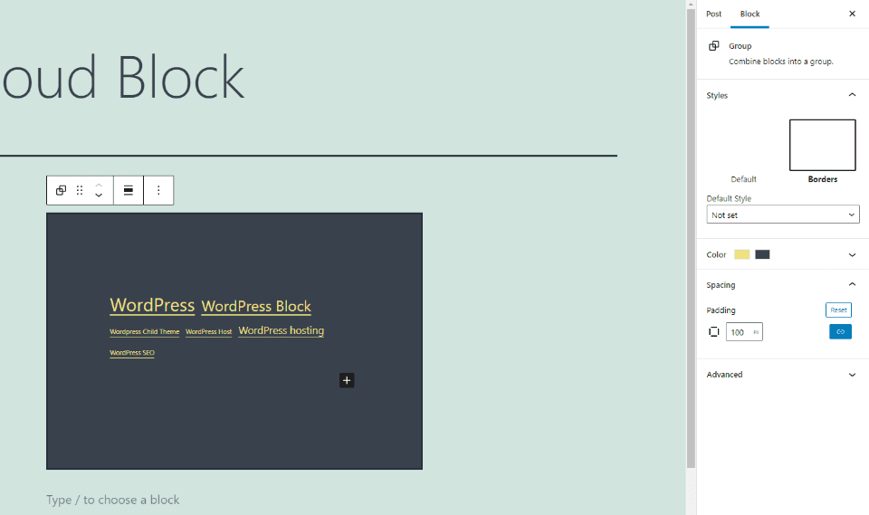 Change Block Type or Style