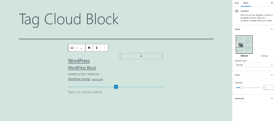 Change Block Type or Style