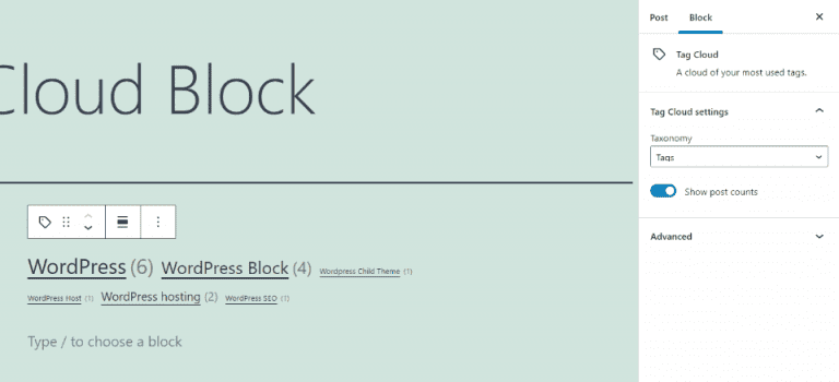 How to Use the WordPress Tag Cloud Block