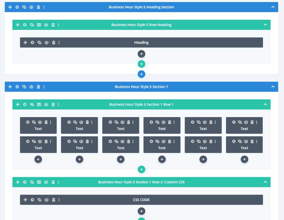 Business Hours Section Styles