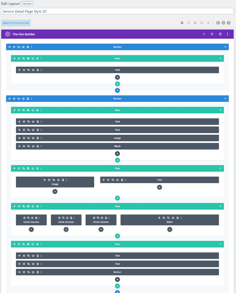 Service Detail Layouts