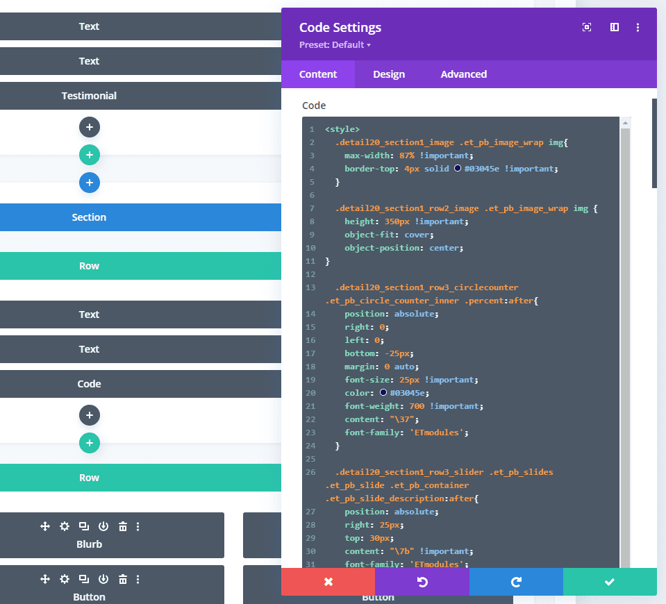 Service Detail Layouts