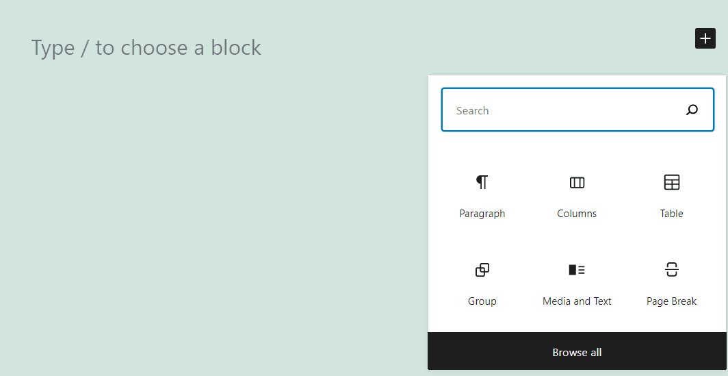 Adding a Group block in WordPress