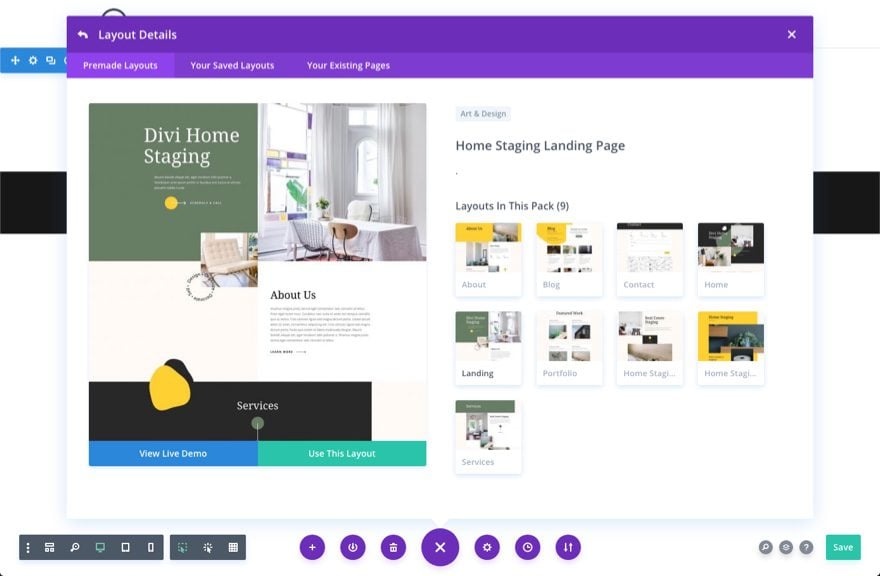 divi home staging layout pack