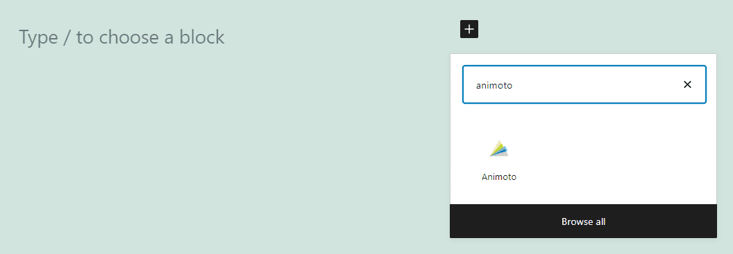 Adding an Animoto embed block in WordPress