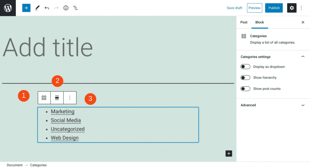 How to Use the WordPress Categories Block