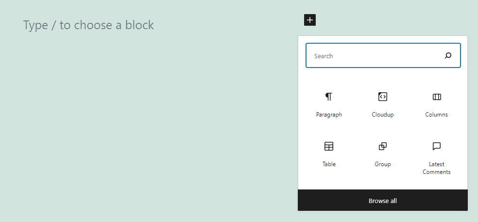 The Cloudup embed block