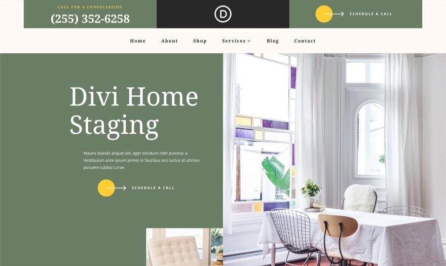 divi home staging header footer template