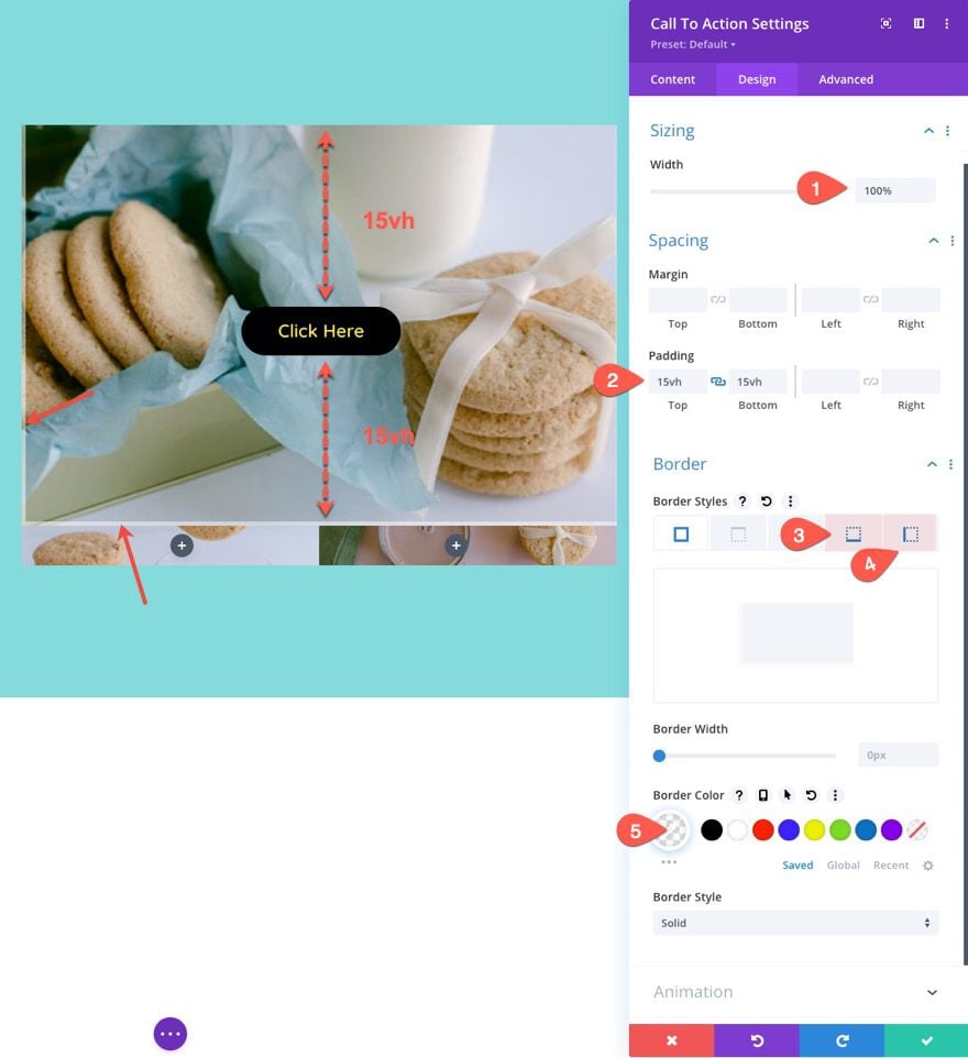 divi responsive image grid layout with CTAs and hover overlays