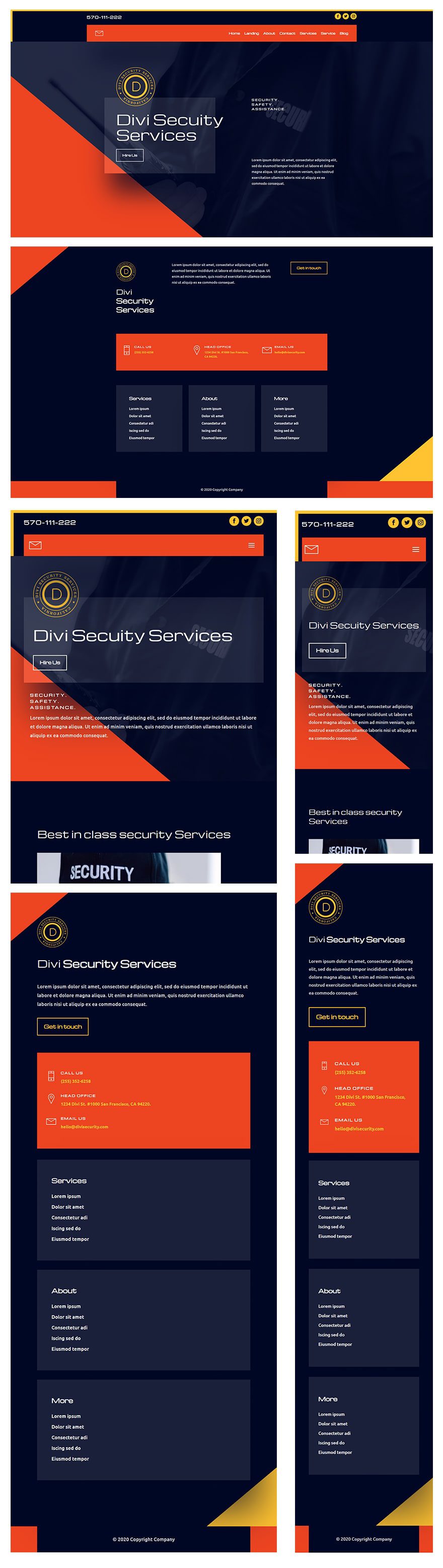 security services header footer