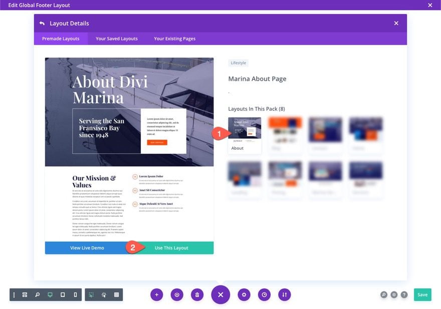 divi sticky footer reveal