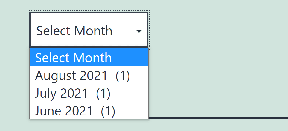 Adding a dropdown archives menu