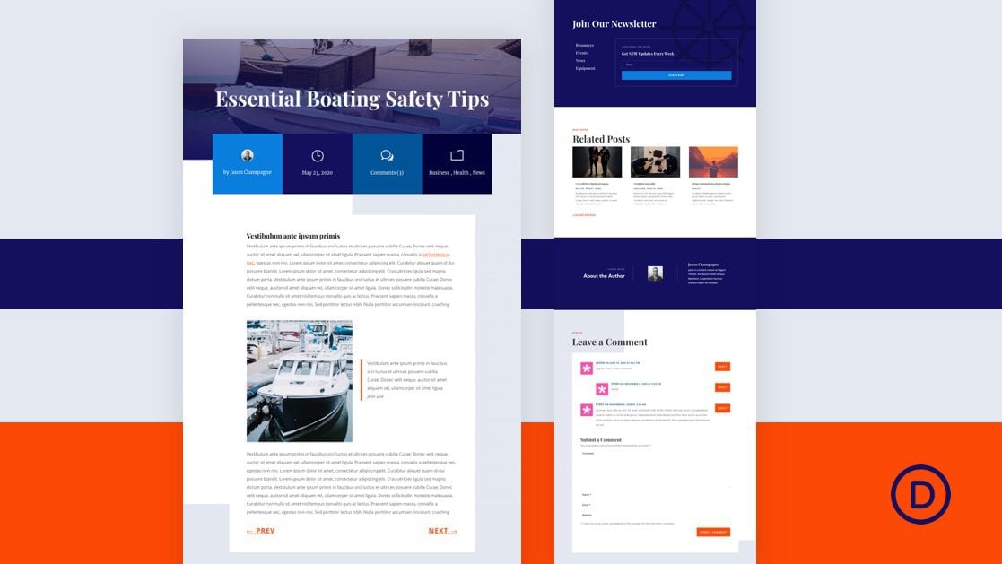 Download a FREE Blog Post Template for Divi’s Marina Layout Pack